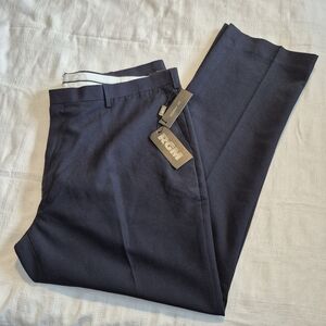 RGM men's 48 x 34 midnight navy flat front modern fit dress pants NEW